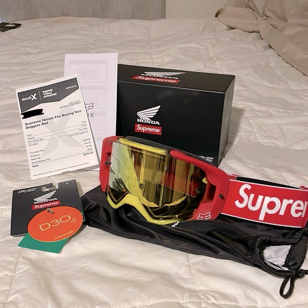 Supreme x Honda Fox Racing Vue Goggled Red